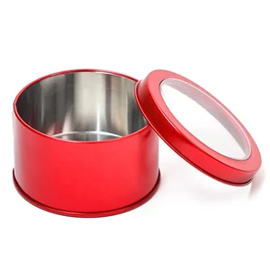 Image of Wedding Party Favor Boxes tin box transparent tin cases wholesale round metal tins wholesale with clear top pvc window