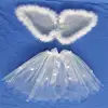 Event&party costume baby girl white dress and feather angel wings