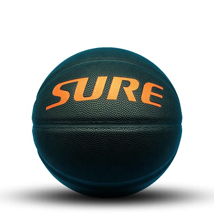 

High quality custom printed black basketball official size7 basketball youth ball, Black color