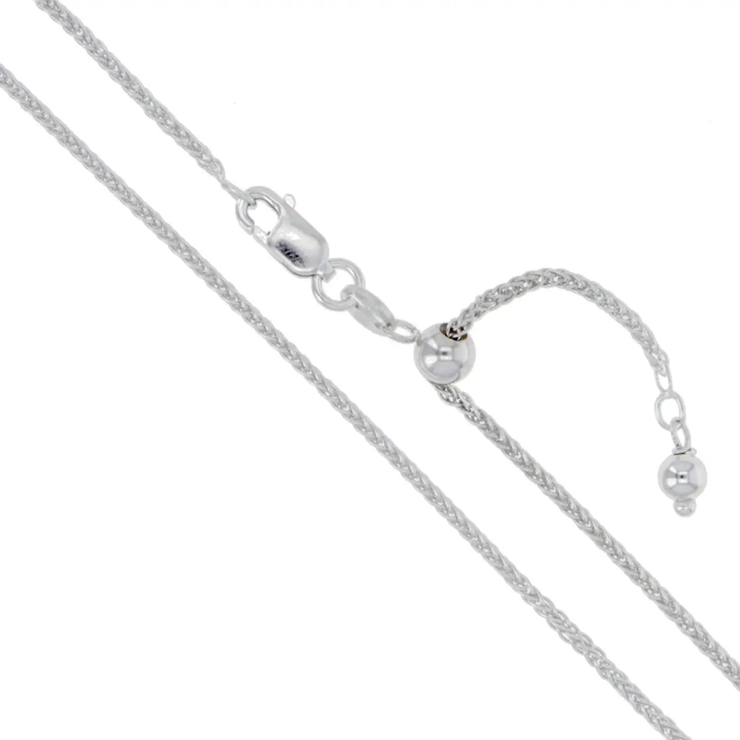 Sterling Silver Wheat Chain 1.5mm 1.9mm 2.6mm 3.4mm 4.4mm 5.1mm 6mm 8mm Solid 925 Italy New Foxtail Spiga Necklace