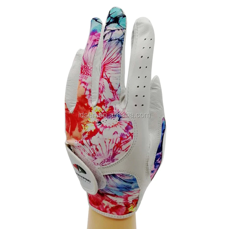 

wholesale oem ladies golf gloves cabretta leather colored LH and RH 2pcs, Colors