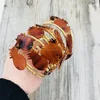 Tortoise Pineapple Disc Wire Wrapped Monogram Bangle Set
