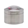 Zinc Alloy Smoking Herb Grinders With Dice Game Window 63MM 4 Piece Metal Tobacco Weed Grinder
