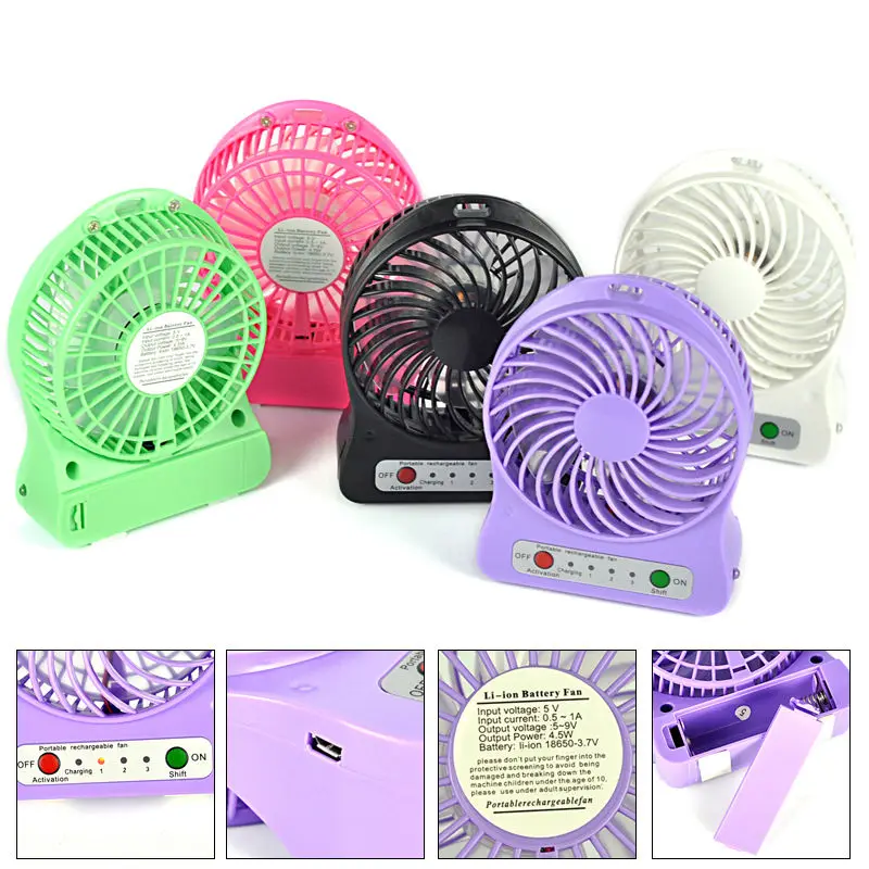 2019 hot-sale box fan wholesale portable rechargeable battery USB mini electric handy fan