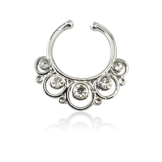 

Surgical steel septum piercing fake nose ring free nose clip jewelry, Color as the pictures or as you like