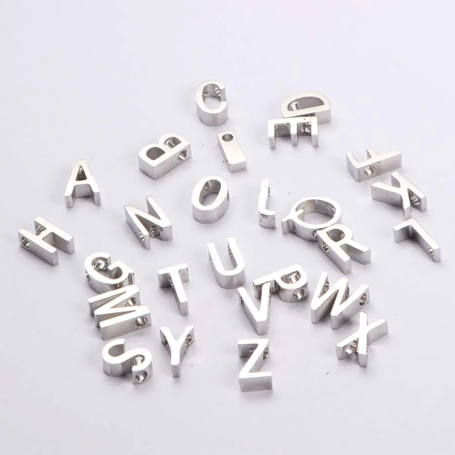 

DIY Stainless Steel A-Z Alphabet Highly Polished Customized Letter Charms for Jewelry Making