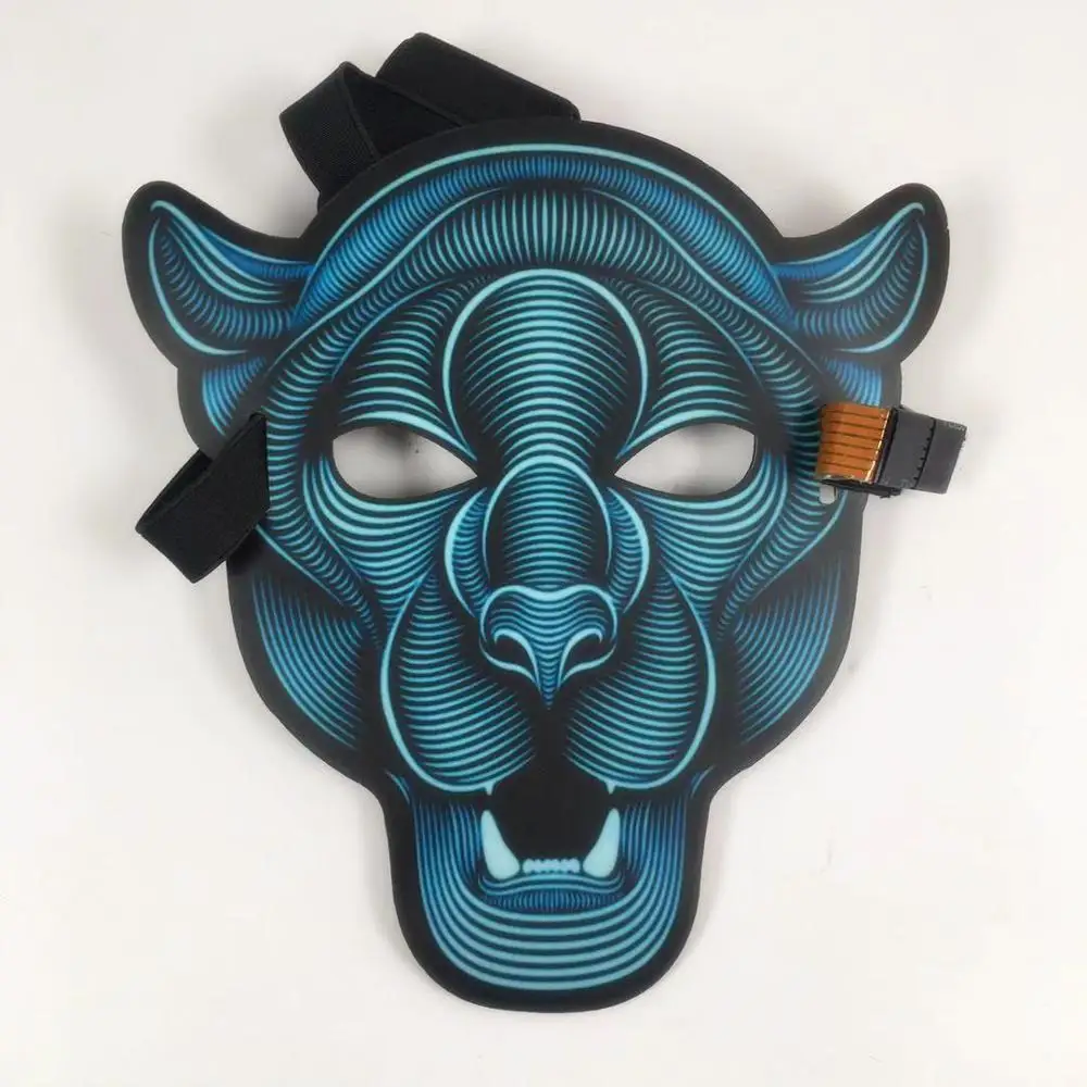 
New Design Halloween party mask blue color LED light mask glow Led party rave mask 