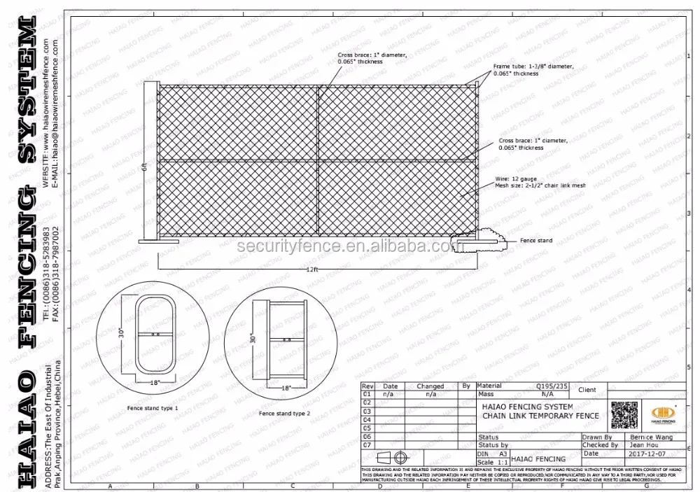 Chain Link Panels 6ft X 12ft Chain Link Temporary Fence - Buy Fence ...