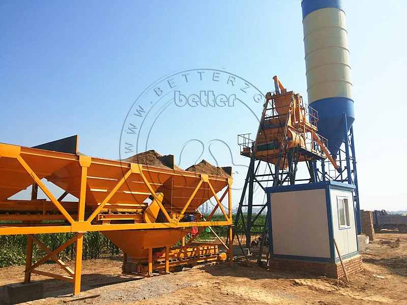 Hzs35 Concrete Batching Plant With Three Aggregate Bins For Sale Buy