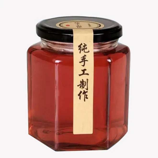 hexagon glass jar