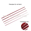 High end blanks for flexible fiberglass fly rod with more transparent colours