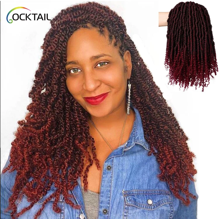 10 22 Colorful Kinki Spring Twist Ombre Kinky Nubian Twist