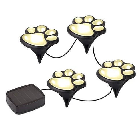 Wholesale 4 Solar Cat Animal Paw Print Lights LED Solar Lamps Garden Outdoors Lantern LED Path Decorative Lighting Lamp