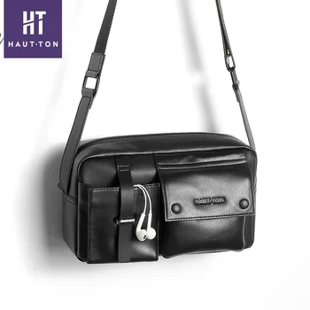 Hautton New Design Real Leather Crossbody Mini Messenger Bag For Men ...