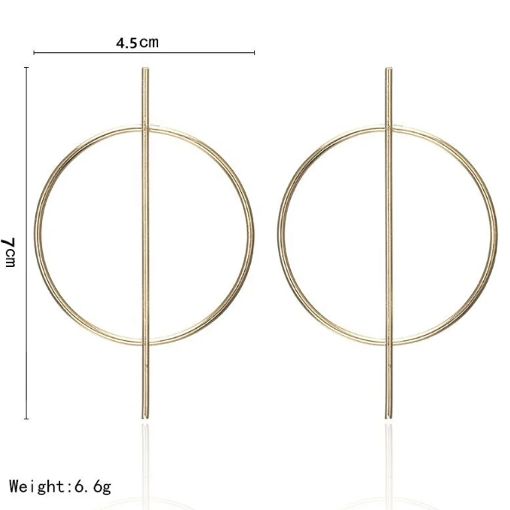 

Metal statement vintage large circle earrings for women gold geometric circular earrings fashion Jewelry
