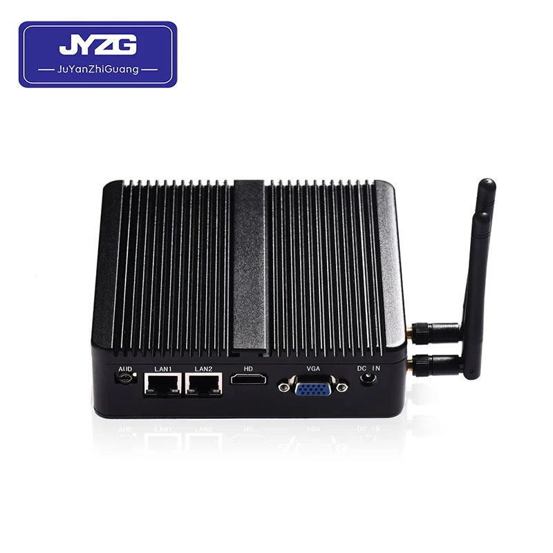 

energy efficiency 4 ethernet 4K Graphics Card X86 mini PC J1900 for office school home pos use, Black