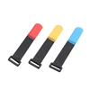 Free sample black plastic buckle adjustable hook and loop strap with printed logo for wires
