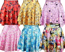 East Knitting New 2016 summer women pleated skirts Adventure time Stawberry Princess SKIRT Saia S M L XL plus size