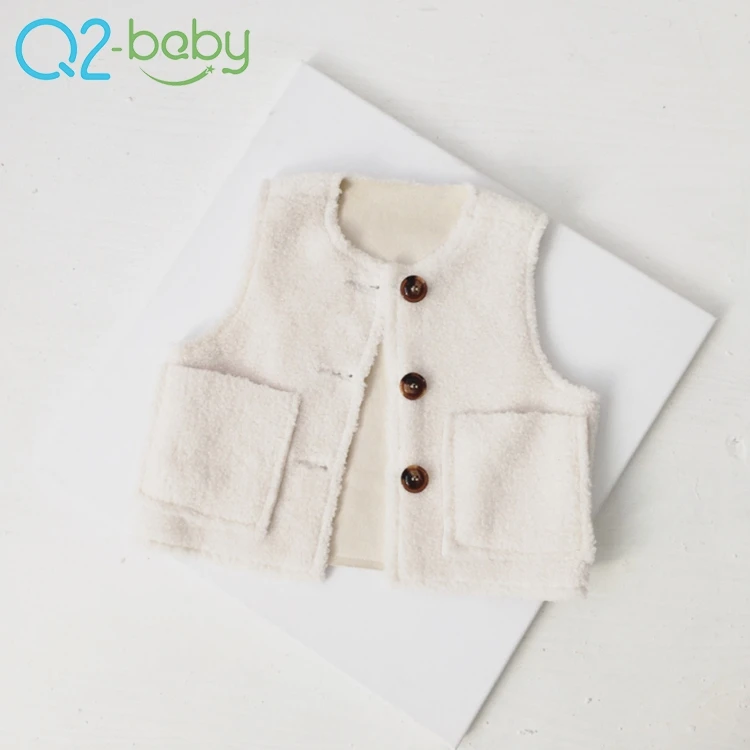 
Winter new products Fashion casual cashmere suede composite vest unisex baby vest 2270 