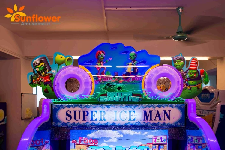 Super Ice Man Water Shooting Arcade Game Machine Plants Vs Zombies Coin