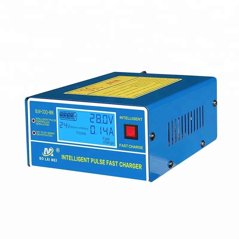 

Automatic 12v 24v 10a dc lead acid battery charger, Blue