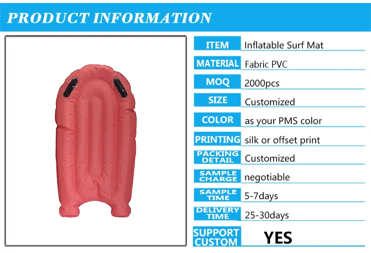Heavy Duty Vinyl Inflatable Surf Mat Durable Plastic Blow Up Surboad