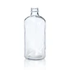 16 oz Clear glass boston round bottle with 28-400 neck finish