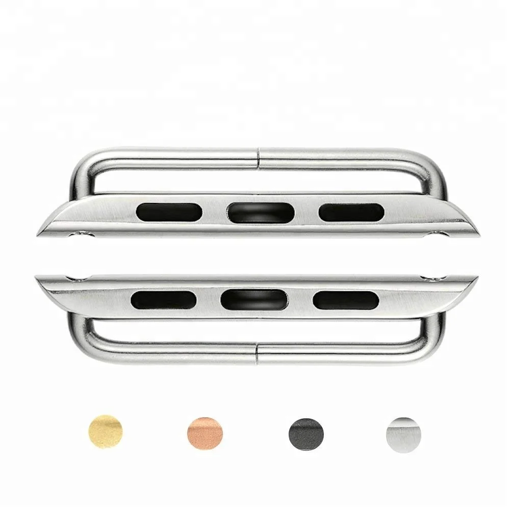 

Clasp Buckle Strap adapter Lugs Adapters Connector with Pentalobe Screwdriver for Apple Watch Series 1 2 3, Black, silver, gold, rose gold, new gold, etc.