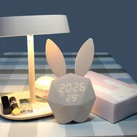 

Multifunctional Morn Kid Wake up Light Child Alarm Clock USB Charging LED Digital Rabbit Audio Time Alarm