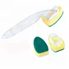 Kitchen Cleaning Brush 3 Pcs Replaceable Sponge Head Refillable Soap Dispensing Dish Brush