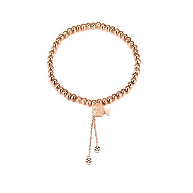 

Adjustable Jewelry 316L Stainless Steel Jewellery Women Plating Rose Gold Fish Bracelet