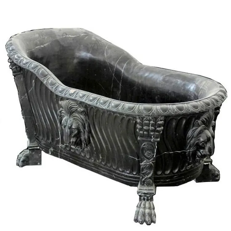 Home Used Gothic Black Stone Marble Bathtub With Lion Heads Buy