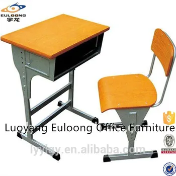 Metal Material Used For School Student Single Desk And Chair For