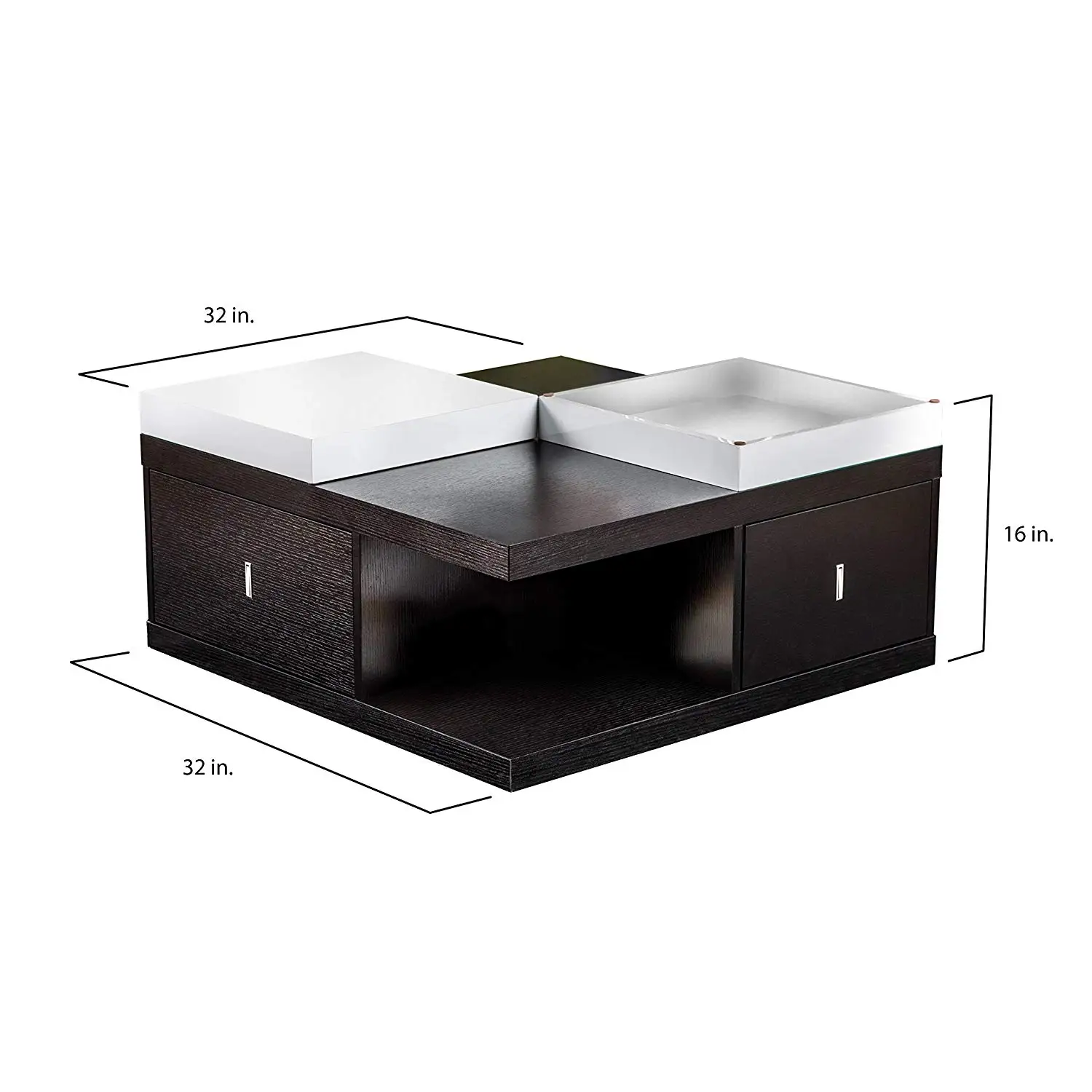 coffee table with serving trays