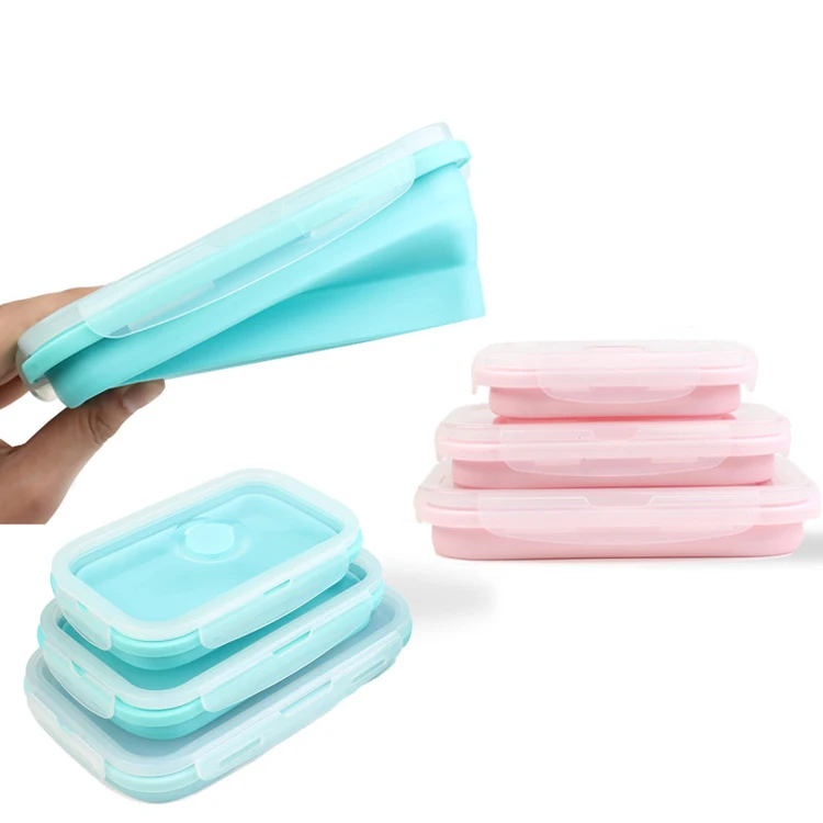 

Silicone Bowl Collapsible Foldable Food Container Storage Containers With Lid