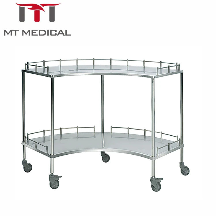 Stainless steel urgical trolley medical trolley carts patient trolley for hospital MT MEDICAL