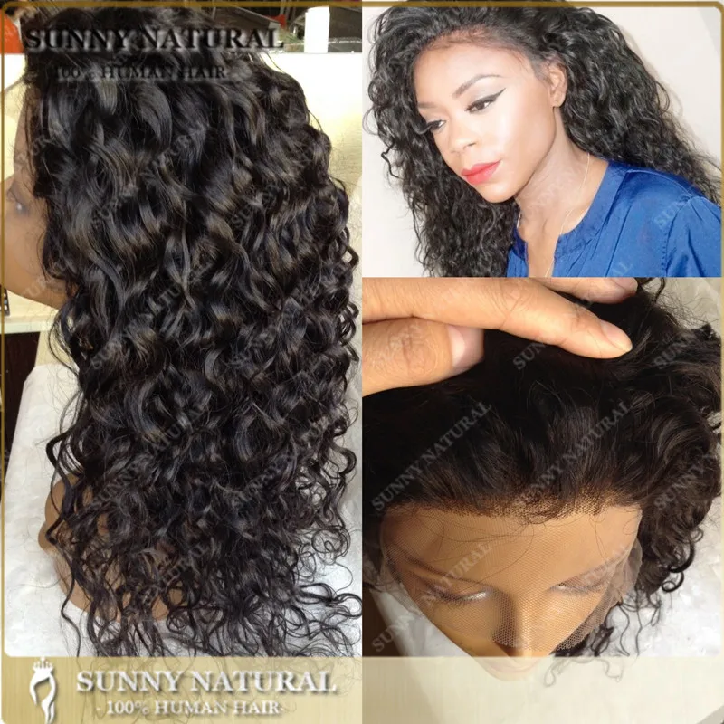 

Top Quality Virgin Brazilian Kinky Curly Full Lace Wig For Black Women, Natural color #1b