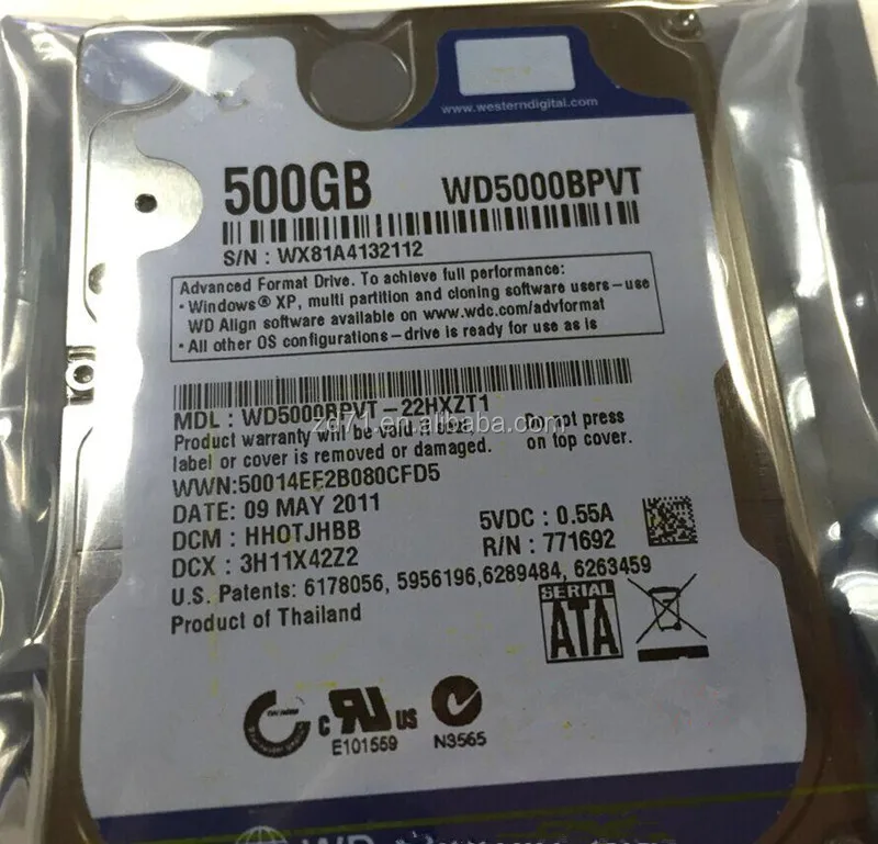 

WD5000BPVT 500GB 2.5 5400 RPM SATA tested in good working condition, N/a
