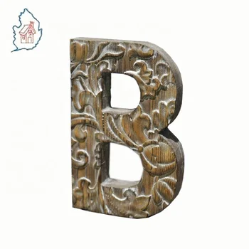 Small Decorative Carved Wooden Letter For Home Decor And Crafts