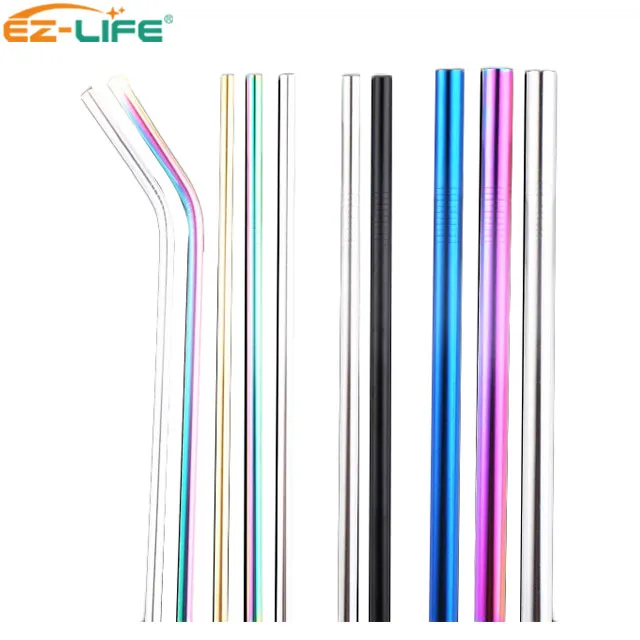 

Sample free ECO friendly drinking straws food grade material 304 Stainless steel metal straw different size reusable straws, Silver,purple, blue, black, rainbow,gold