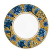 

JK Ceramics Wedding gold charger plate Blue charger plate