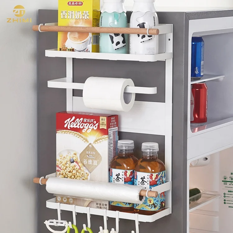 

High Quality New Kinds Of Metal Kitchen Storage Magnetic Refrigerator Rack