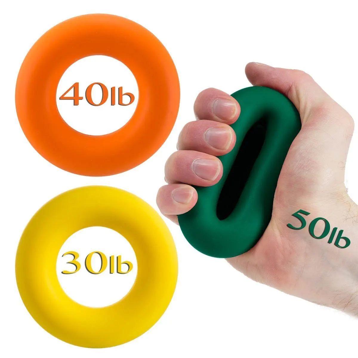 Silicone Hand Grip Strengthener,Forearm Wrist & Finger Exerciser,3