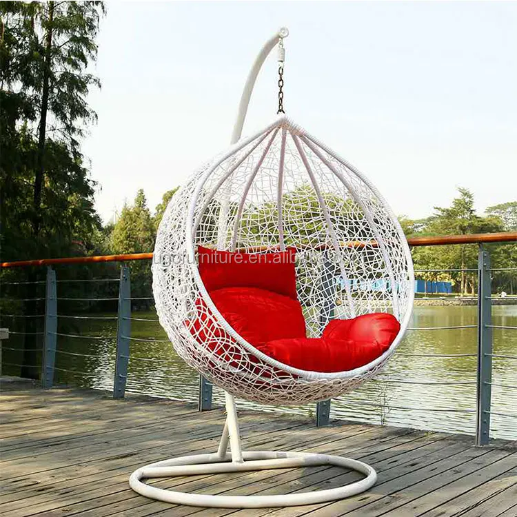 
China wholesale pear shape outdoor rattan patio swing chair 