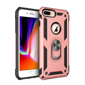 iPhone 8 Plus 2 1 Hybrid Rugged Shockproof Case Ring Kickstand