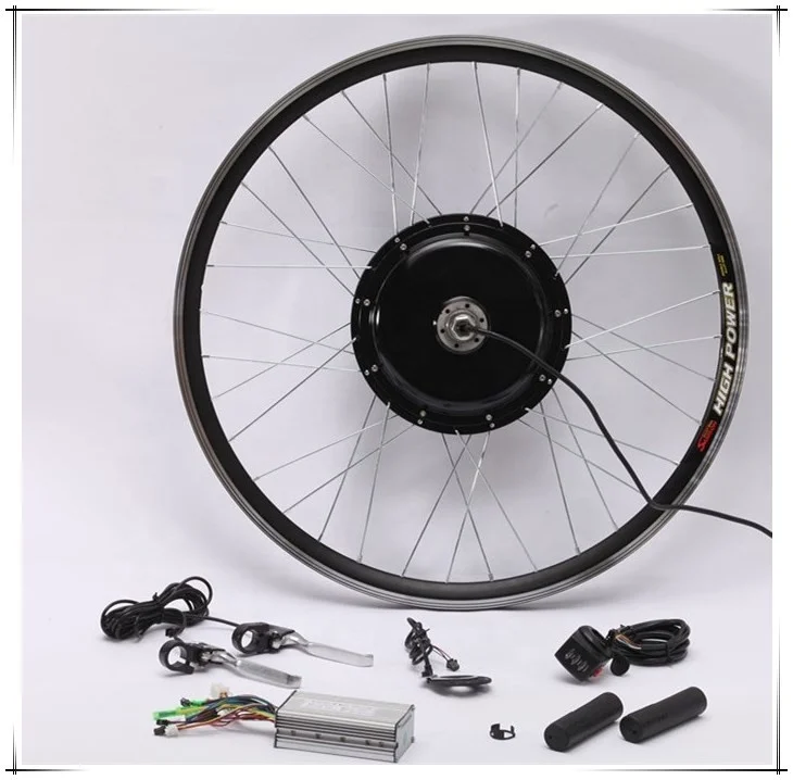 Brushless Gearless electric bicycles hub motor kit 48V 1000W high speed, Balck