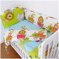 Promotion 6PCS Lion Cotton Baby Nursery Comforter Cot Crib Bedding Set bumpers sheet pillow cover