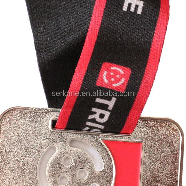 
Custom Make Short Neck Strap Thin Fabric Satin Ribbon Polyester Woven Medal Name Badge Red Cross Lanyard 