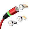 360 Degree 3 in 1 magnetic usb 2.0 data cable charger for iphone/micro/type c charger cable for iphone original braided cord