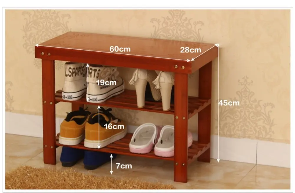 Wall Decoration Zhangrong Shoes Bench Solid Wood Shoes Cabinet